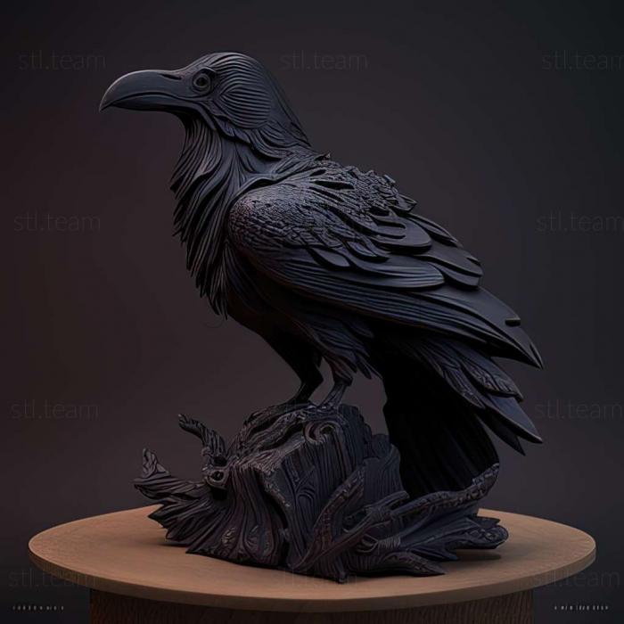 Animals raven 3d model